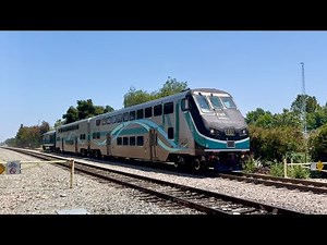 Two Car Metrolink Test Train at Track Speed thru Claremont, CA - 6/8/25