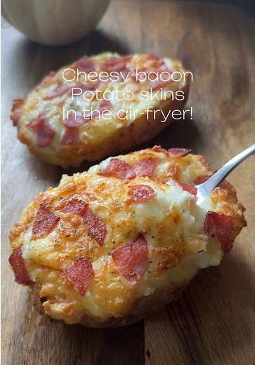 Cheesy Bacon Loaded Potato Skins Recipe