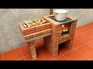 How to make a 2 in 1 wood stove with bricks and cement
