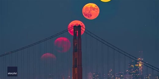 Rare super blue moon spectacle treats stargazers worldwide to stunning scenes