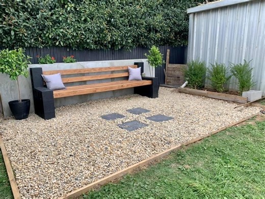 Besser block outdoor bench and landscaping - Bunnings Workshop community