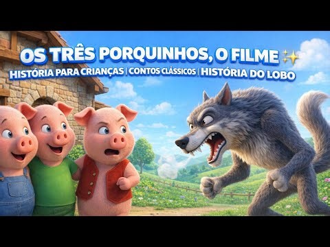 Os Três Porquinhos, o filme 🐷✨ - História para crianças | Contos clássicos | História do lobo