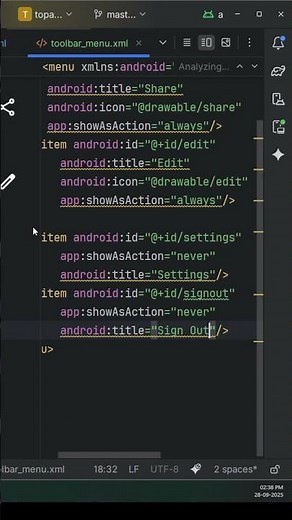 Add Icons to Toolbar in Android | Material 3 Kotlin Tutorial #Shorts