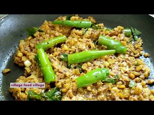 Very Rare Banana Fry Stem Recipe - How To Cook Banana Stem Curry Village Style - With English Sub