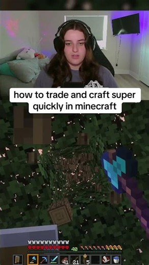 how to trade and craft super quickly in minecraft! 🤩 #minecraft #streamer #minecraftworld