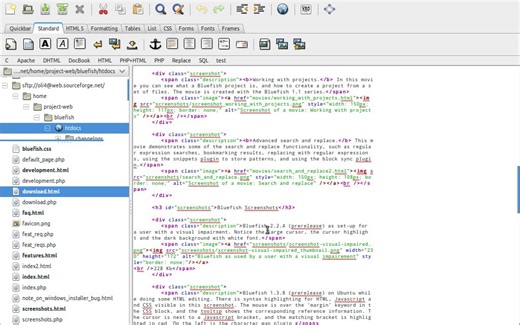 网页设计师及程序员用的编辑器Bluefish