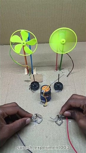 Twin DC Motor Fans Power Test Using Simple Switch! Amazing DIY #diy #creative #technologie #viral