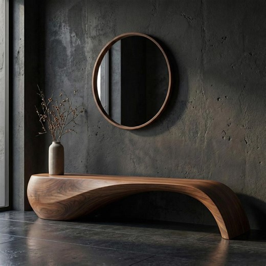 Handmade Walnut Wood Bench: Mid-century Modern Entryway Decor - Etsy