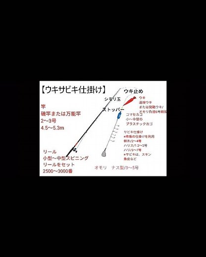 【アジ】ウキサビキ釣り仕掛け 仕掛け方 絵で解説 #鯵#アジ#投げサビキ フル動画は説明欄へ
