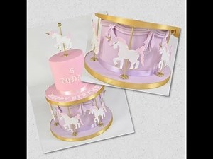 Unicorn Carousel Cake | How to Make / Assemble / Set Up a Carousel Cake Step by Step Tutorial
