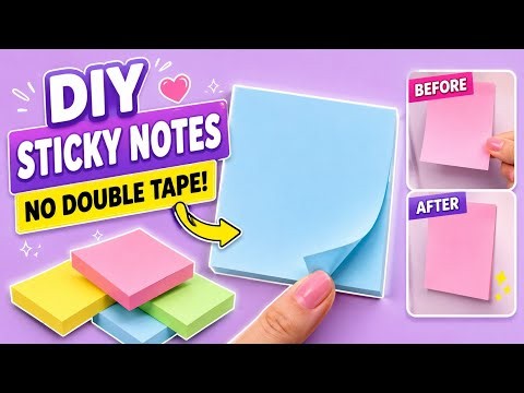 DIY Sticky Notes at Home 💜 No Double Tape | Easy School Supplies |DIY School HACKS