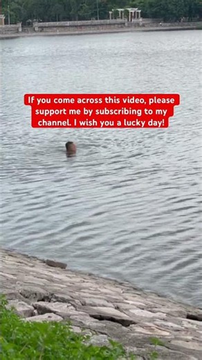 Vietnamese people swimming in the park lake