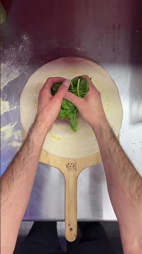 Make this pizza with me. It’s got spinach and artichoke hearts. #pizza