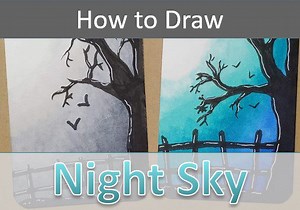How to Draw a Night Sky with Markers (step by step) - Art by Ro