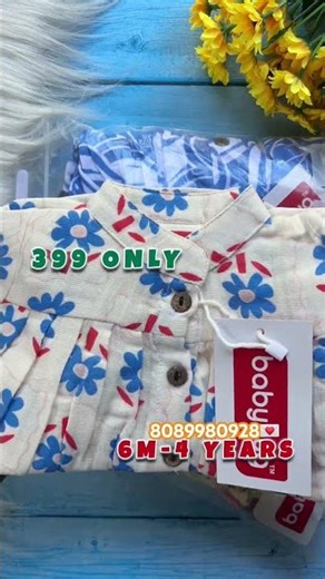 Premium cotton sets for little cuties💕Soft & breathable.Sizes 6m–4y.₹399 only. Buy 3,free shipping!