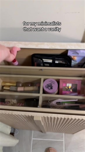 This vanity is perfect for the minimalist and girls who are short on space #vanity #modernvanity #minimalistvanity #tiktokshopblackfriday #tiktokshopcybermonday