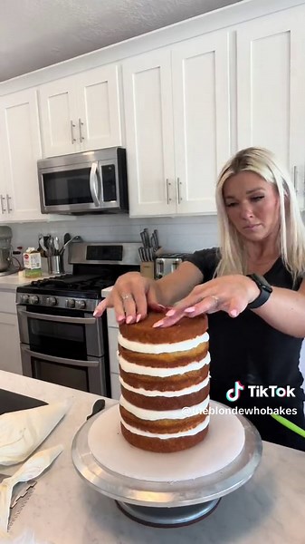 Vanilla Berry Striped Cake Decorating Tutorial