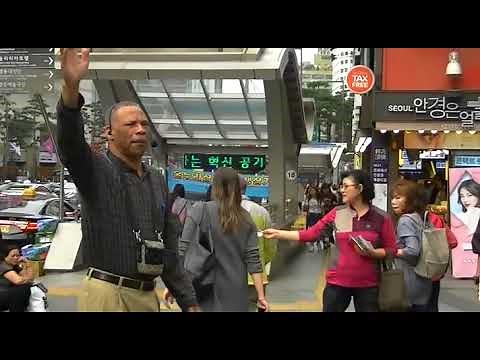 Street preaching in Seoul, South Korea