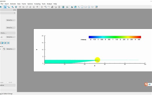 ANSYS模拟海浪打在墙上，Tecplot绘制海浪传播的速度云图