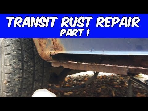 Rusty Ford Transit Mk6 Drivers Side Part 1 Removing the Sills Rockers