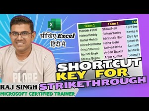 Find the STRIKETHROUGH Shortcut in Excel NOW | Raj Singh Microsoft |