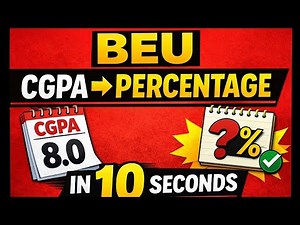 BEU CGPA to Percentage Conversion | Official Formula + Example (Bihar Engineering University)