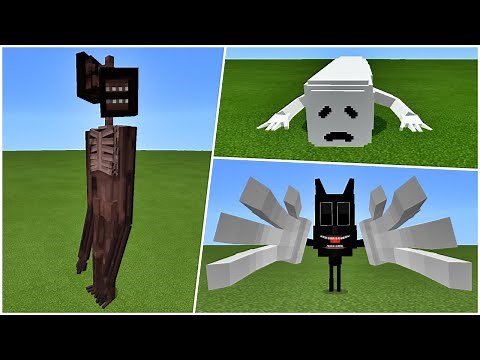 How to KILL Trevor Henderson's Creatures: Siren Head, Cartoon Cat, Bridge Worm in Minecraft PE Addon