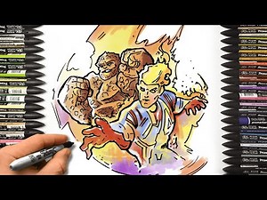 Draw The Thing & The Human Torch from Marvel Rivals | Drawing Tutorial