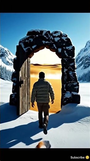 man opens different doors to different places 🚪😱 #ai #mysterious #adventure