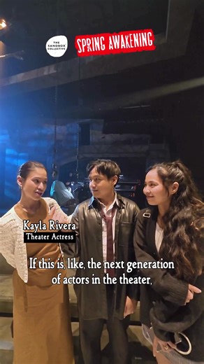 ”It’s a great show to watch, especially for the youth.” Thank you for joining us @Vien King (IG: @thevienking) , @Rissey , @Vic Robinson , Kayla !! 🌸 Spring Awakening runs from February 13 to March 22!! Get your tickets now! 🤩 📅 Runs February 13 to March 22, 2026 📍 The Black Box at the Proscenium Theater, Rockwell 🎫 Tickets at ticket2me.net #SandboxSpring2026