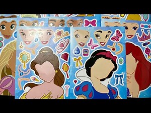 Disney Princess Make a Face Tickers | DIY sticker activity | step by step sticker