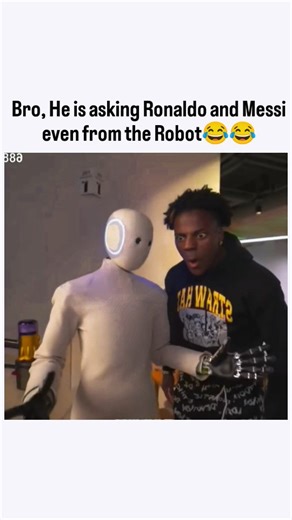 Speed Fan Page Daily 🔥 on Instagram: "The viral interaction occurred in late September 2025 when the streamer IShowSpeed met a $1 million humanoid robot named NEO, developed by the robotics firm 1X. During their live interaction, Speed asked the robot the ultimate question: "Ronaldo or Messi?". The Robot's Choice: Without hesitation, the robot replied, "Ronaldo". The Celebration: After making its choice, the robot stunned Speed and viewers by physically performing Cristiano Ronaldo's iconic "Si