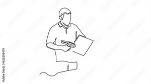 Self drawing animation of one single line draw distribution and logistic concept. Full length animation illustration. High quality 4k footage.