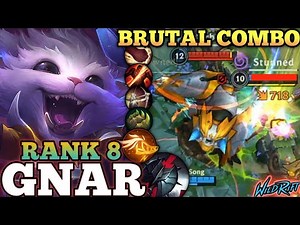 GNAR TOPLANE UNSTOPPABLE MVP PLAY! BEST META BUILD ABUSE - TOP 8 GLOBAL GNAR BY 俺也一样 - WILD RIFT