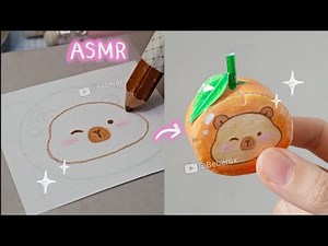 ASMR Drawing 🎧 Cute Capybara 💖 Orange | Paper Craft Ideas ✨ | Tutorial