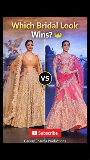 Royal Bridal Look vs Pink Lehenga 👑 Who Stole the Runway? 🔥 #shorts #lehenga