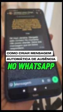 COMO CRIAR MENSAGEM AUTOMÁTICA DE AUSÊNCIA NO WHATSAPP .\r\rLeia a descrição