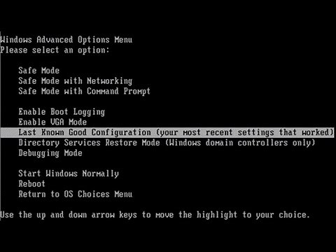 Last Known Good Configuration - How to Get Windows 7 to Boot Normal