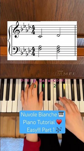 🎹 Nuvole Bianche ♥️ Piano Tutorial 🎶 Part 1 #piano #pianotutorial #nuvolebianche