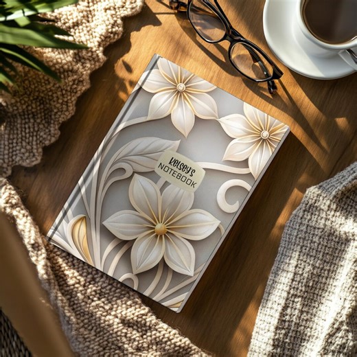 Personalized Notebook Elegant Floral Hardcover Journal, Gift for Writers, Floral Stationery, Journaling Essentials, Daily Planner - Etsy