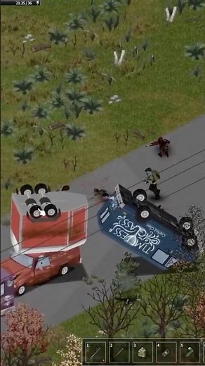 프로젝트 좀보이드 차량 뒤집힘 #projectzomboid #zomboid #프로젝트좀보이드 #좀보이드