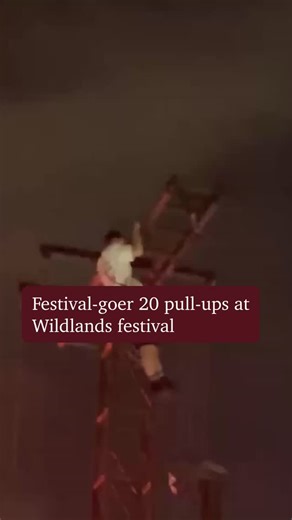 Queensland News on Instagram: "A festival-goer climbed to the top of a sound tower and completed 20 pull-ups during Dom Dolla's 'mental' set at Brisbane's Wildlands festival."