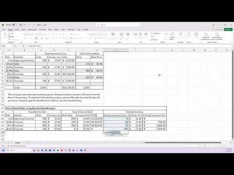 Periodic Inventory Specific Identification Example