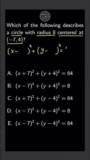 ACT Math - Coordinate Geometry 📐 - Equation of a Circle 🟠