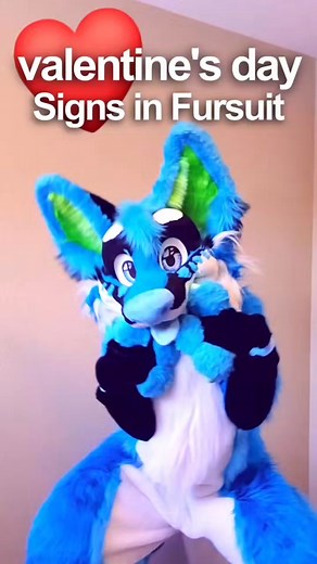 Valentine's Day Celebration with Sign Language in Fursuit