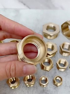 4PCS Brass Reducer Bushing, 1/2" NPT Male to 1/8" NPT Female Thread, Hex Reducing Convert Adapter Pipe Fitting Connector for Water/Oil/Gas