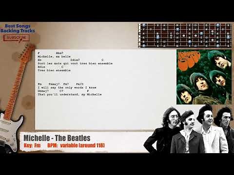🎸 Michelle - The Beatles Guitar Backing Track with chords and lyrics