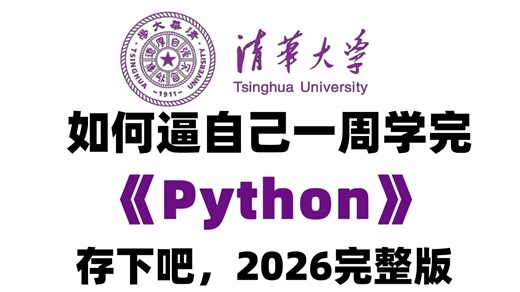 【全套Python教程】这绝对是26年B站最全的Python零基础全套教程（包含爬虫 数据分析），全程干货无废话，一周从小白到大神！存下吧！学完即可接单就业！