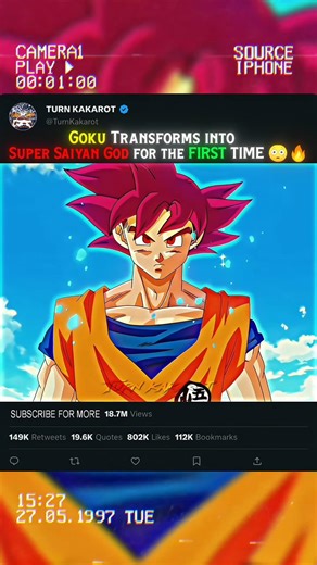 Goku Transforms into Super Saiyan God for the FIRST TIME 😳🔥 | Birth of a Godly Power #goku #shorts