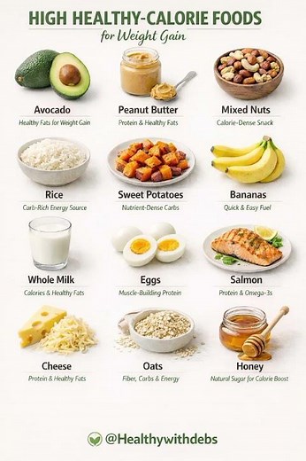 12 High Calories Foods For Healthy Weight Gain.
